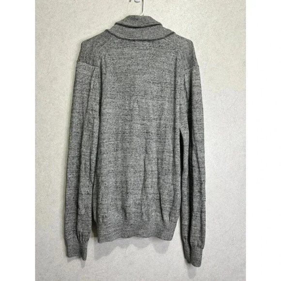 GAP Men's Cardigan Sweater Gray Knitted Cotton LARGE Vneck Casual Grandpa Cotton - Picture 3 of 8